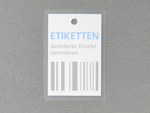Etiketten und Hangtags laminiert