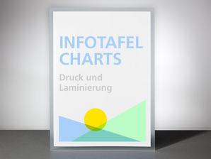 Infotafeln und Charts laminiert